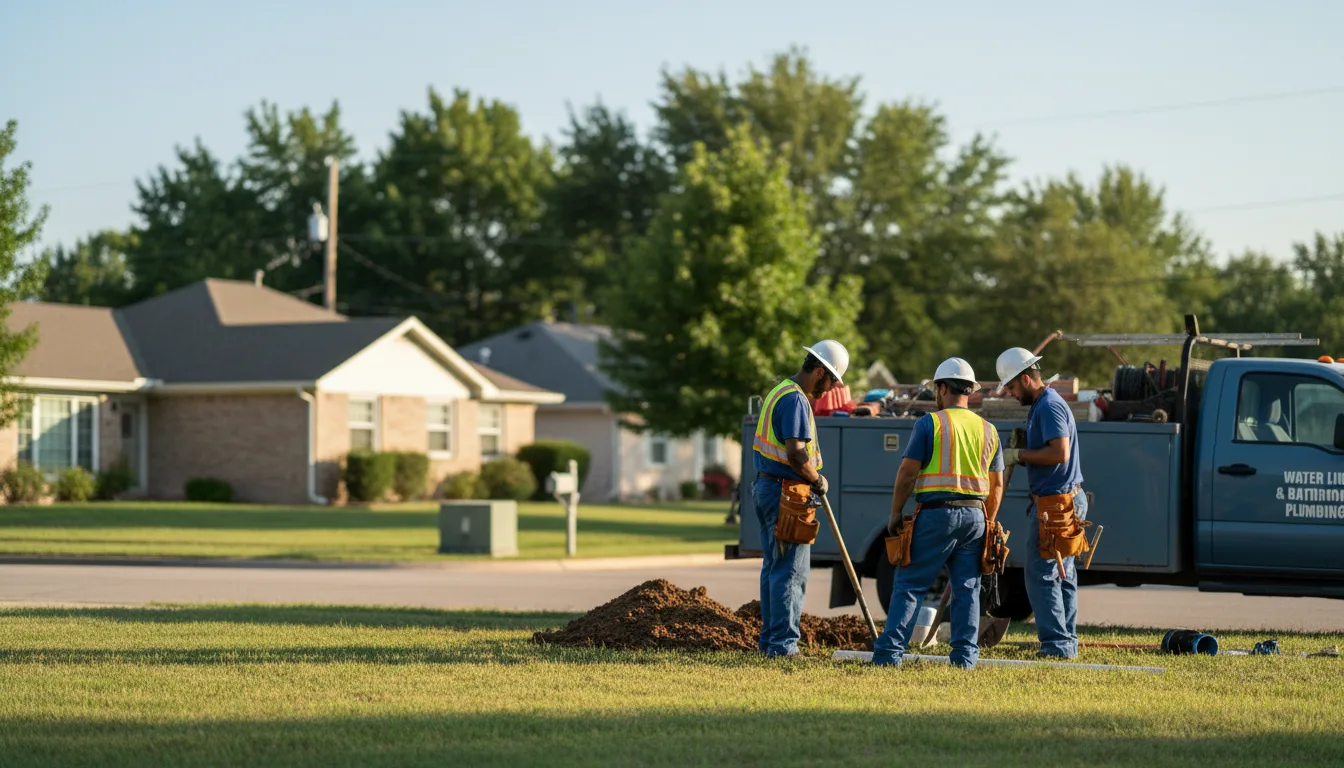 Residential water line and bathroom plumbing service in Emmett, MI